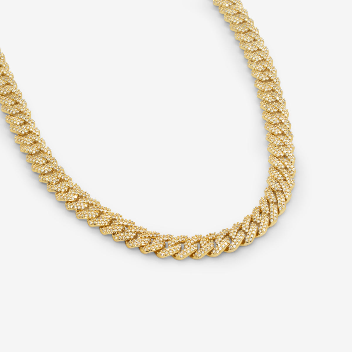 Cuban 10 mm iced halskæde 18k Guldbelagt 