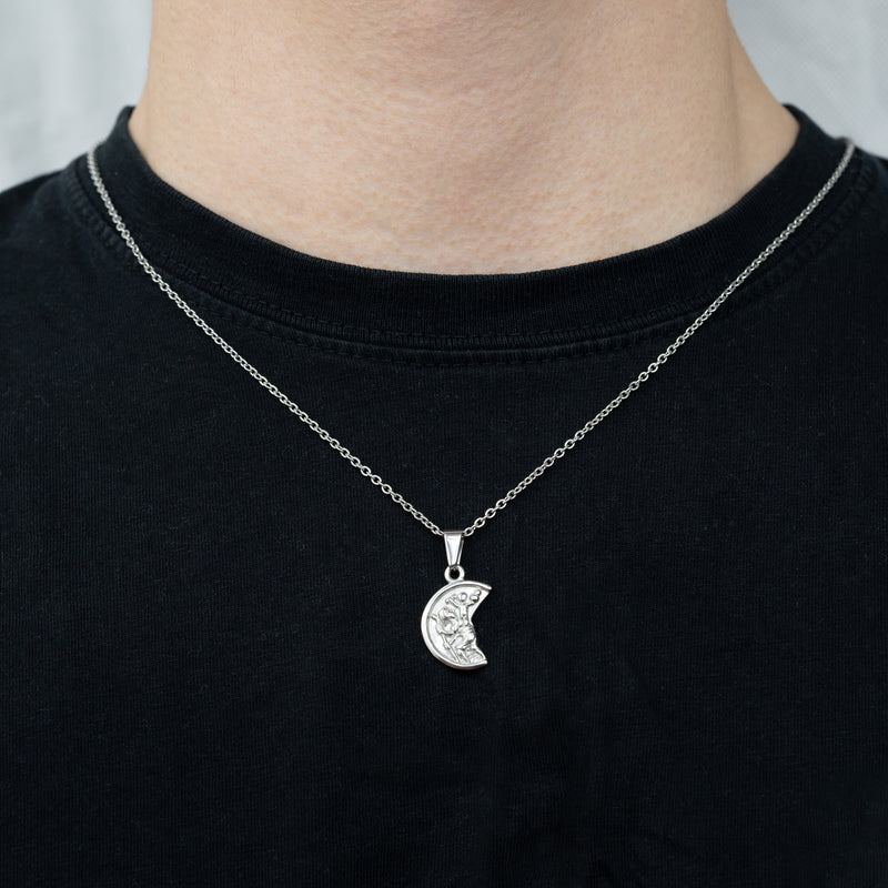 Poseidon halskæde sølvbelagt model 1